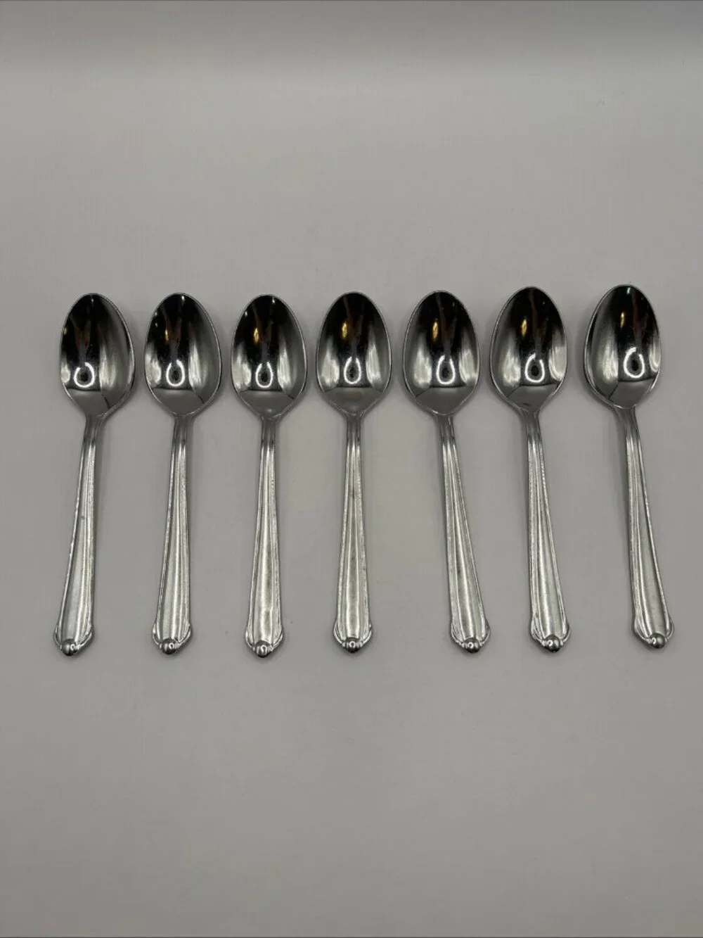 7 Mikasa Classico Satin Teaspoons 18/8 Stainless Gerald Patrick 6.25